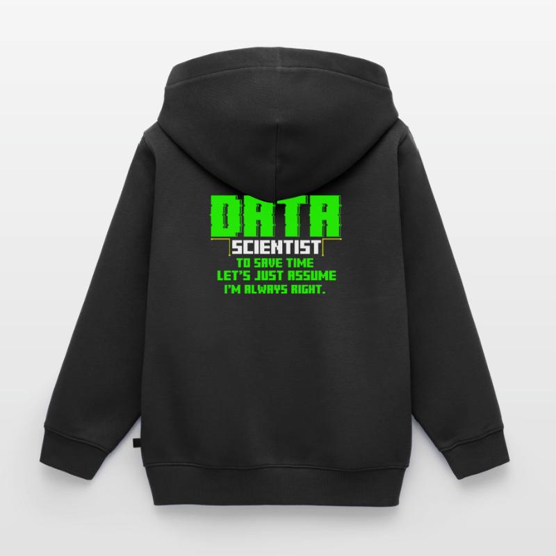 Data Scientist Engineer Nerd Analyst Geschenk Kinder Premium Organic Zip Hoodie
