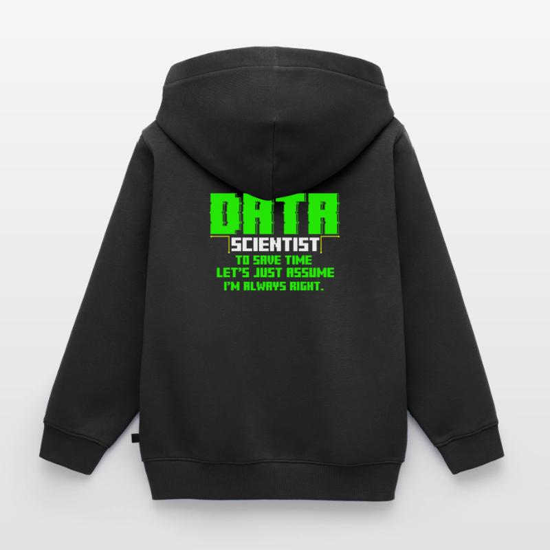 Data Scientist Engineer Nerd Analyst Geschenk Kinder Premium Organic Zip Hoodie