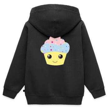 Muffin - Sweat Premium à capuche zippé enfant bio - noir - Dos - AI Model Kid Male (0cm)
