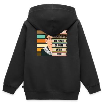 Ruth Bader Ginsburg Zitat Fraueninteresse Spaß Gif - Kinder Premium Organic Zip Hoodie - Schwarz - Hinten - AI Model Kid Male (0cm)