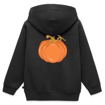 Kürbis - Kinder Premium Organic Zip Hoodie - Schwarz - Hinten - AI Model Kid Male (0cm)
