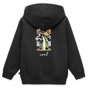 Kinder Ente Skateboard cool - Kinder Premium Organic Zip Hoodie - Schwarz - Hinten - AI Model Kid Male (0cm)