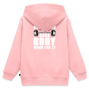 Gewichtheben Gewichtheber Langhantel - Kinder Premium Organic Zip Hoodie - Rosa - Hinten - AI Model Kid Female (0cm)