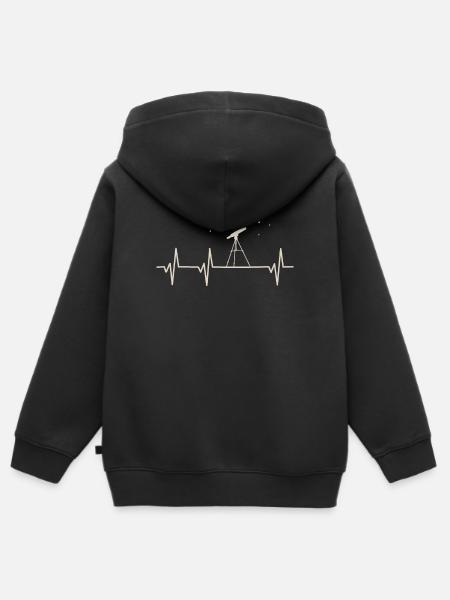 Sternschlag-Herzschlag für Astronomen - Kinder Premium Organic Zip Hoodie - Schwarz
