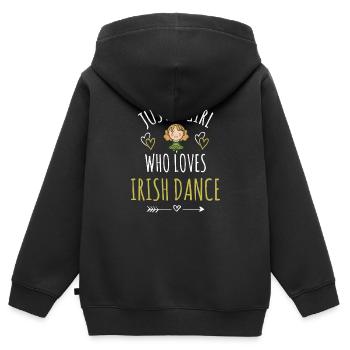 Irisches Tanzmädchen | Irish Dancing St. Patricks - Kinder Premium Organic Zip Hoodie - Schwarz - Hinten - AI Model Kid Male (0cm)