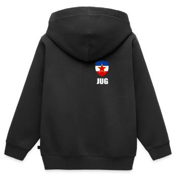 Jugoslawien Flagge SFRJ Tito Jugo Serbien Kroatien - Kinder Premium Organic Zip Hoodie - Schwarz - Hinten - AI Model Kid Male (0cm)