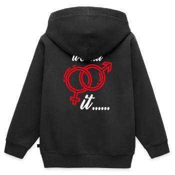 Wedding proposal marry we did it - Kids Premium Organic Zip-up Hoodie - black - Back - AI Model Kid Male (0cm)