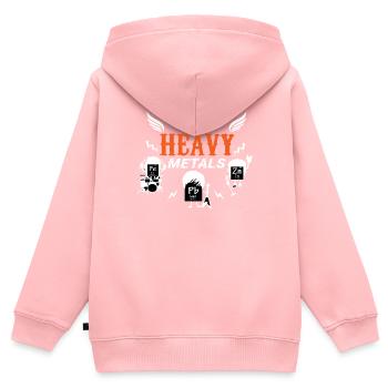 Métaux lourds - Sweat Premium à capuche zippé enfant bio - rose - Dos - AI Model Kid Female (0cm)