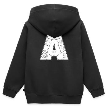 Architecte Architecte Architecte Architecture Construction de maisons - Sweat Premium à capuche zippé enfant bio - noir - Dos - AI Model Kid Male (0cm)