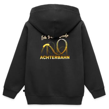 Achterbahn Achterbahnfahrer Freizeitpark Geschenk - Kinder Premium Organic Zip Hoodie - Schwarz - Hinten - AI Model Kid Male (0cm)