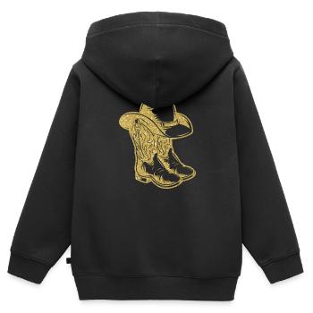 Cowboy Cowboystiefel Cowboyhut Western Geschenk - Kinder Premium Organic Zip Hoodie - Schwarz - Hinten - AI Model Kid Male (0cm)