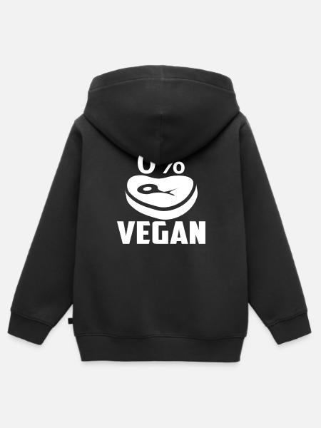 Anti vegano - Felpa Premium con cappuccio con zip bambino bio - nero