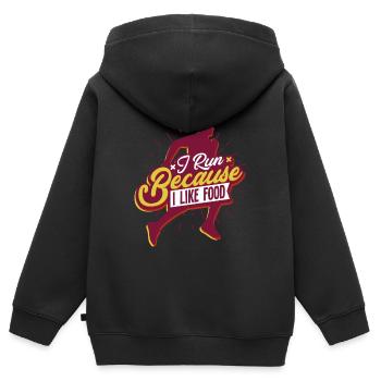 Laufen Marathon Läufer - Kinder Premium Organic Zip Hoodie - Schwarz - Hinten - AI Model Kid Male (0cm)