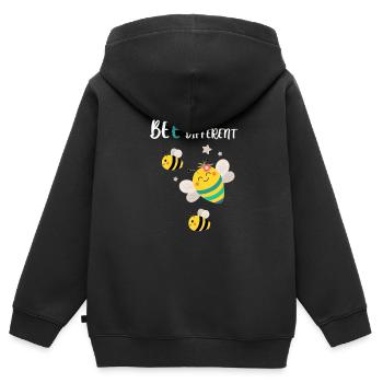 Bee different Biene Bienchen Hummel Veränderung - Kinder Premium Organic Zip Hoodie - Schwarz - Hinten - AI Model Kid Male (0cm)