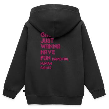 Frauen Gleichberechtigung - Kinder Premium Organic Zip Hoodie - Schwarz - Hinten - AI Model Kid Male (0cm)
