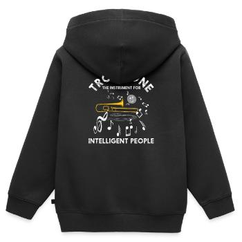 Posaune Orchester - Kinder Premium Organic Zip Hoodie - Schwarz - Hinten - AI Model Kid Male (0cm)