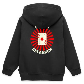 Doppelkopf Kartenspiel Schafkopf Doppelkopfspiel - Kinder Premium Organic Zip Hoodie - Schwarz - Hinten - AI Model Kid Male (0cm)