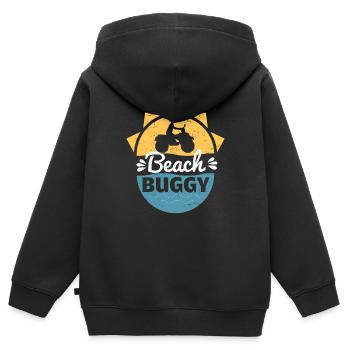 Amant de buggy de plage - Sweat Premium à capuche zippé enfant bio - noir - Dos - AI Model Kid Male (0cm)