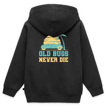 Cuba Old Bugs Never Die Beetle Lover - Kids Premium Organic Zip-up Hoodie - black - Back - AI Model Kid Male (0cm)