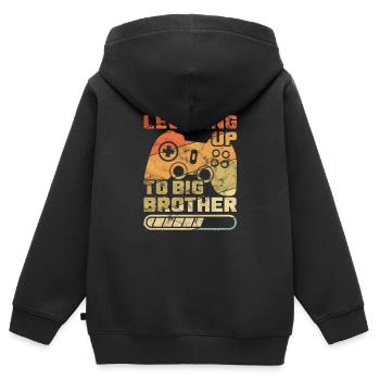 Vintage nivelant Big Brother Big Brother - Sweat Premium à capuche zippé enfant bio - noir - Dos - AI Model Kid Male (0cm)