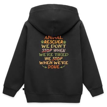 Ich bin Tierschützer Tierschutz Zitat - Kinder Premium Organic Zip Hoodie - Schwarz - Hinten - AI Model Kid Male (0cm)