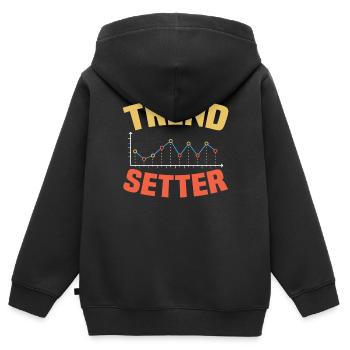 Statistiques d'analyse de données volumineuses de Trend Setter - Sweat Premium à capuche zippé enfant bio - noir - Dos - AI Model Kid Male (0cm)