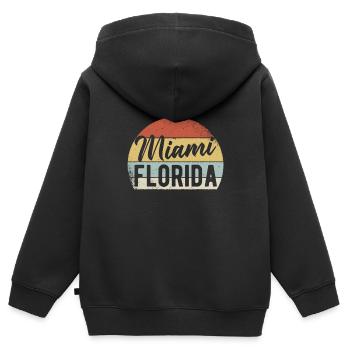 Miami Florida usa miami - Sweat Premium à capuche zippé enfant bio - noir - Dos - AI Model Kid Male (0cm)