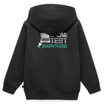 I can test everything - Kids Premium Organic Zip-up Hoodie - black - Back - AI Model Kid Male (0cm)