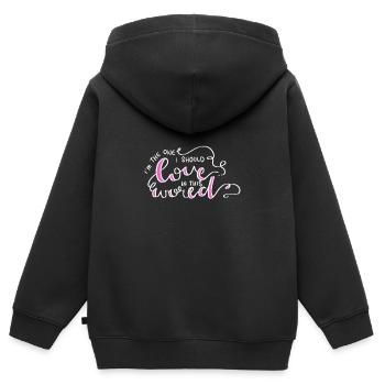 Self Care Love Cadeau spirituel et conscient - Sweat Premium à capuche zippé enfant bio - noir - Dos - AI Model Kid Male (0cm)