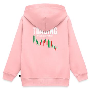 Day trading - trading - Kids Premium Organic Zip-up Hoodie - rose - Back - AI Model Kid Female (0cm)