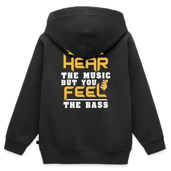 Bassgitarre E-Bass Fühlen Geschenk - Kinder Premium Organic Zip Hoodie - Schwarz - Hinten - AI Model Kid Male (0cm)