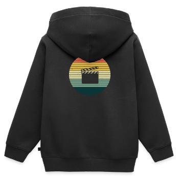 Filmklappe Regisseur Vintage Action Geschenkidee - Kinder Premium Organic Zip Hoodie - Schwarz - Hinten - AI Model Kid Male (0cm)