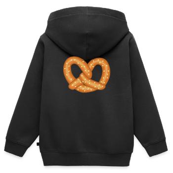 bretzel - Sweat Premium à capuche zippé enfant bio - noir - Dos - AI Model Kid Male (0cm)