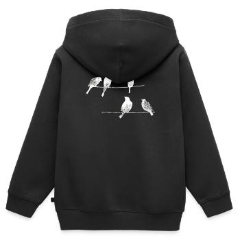 Oiseaux oiseaux - J'aime les oiseaux - Sweat Premium à capuche zippé enfant bio - noir - Dos - AI Model Kid Male (0cm)