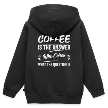 Coffee Coffee Drinker Coffee Bean Coffee - Kids Premium Organic Zip-up Hoodie - black - Back - AI Model Kid Male (0cm)