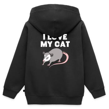 Opossum - Kinder Premium Organic Zip Hoodie - Schwarz - Hinten - AI Model Kid Male (0cm)