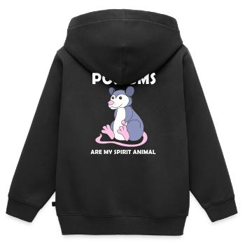 Opossum - Kinder Premium Organic Zip Hoodie - Schwarz - Hinten - AI Model Kid Male (0cm)