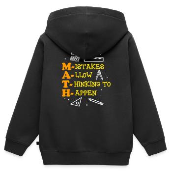 Mathe Lehrer Kleidung - Kinder Premium Organic Zip Hoodie - Schwarz - Hinten - AI Model Kid Male (0cm)