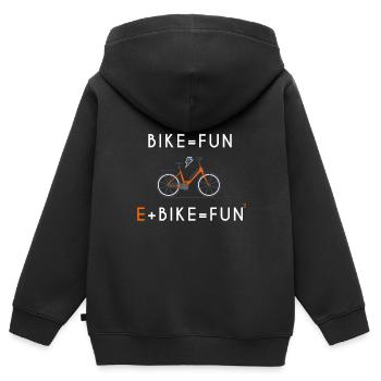 E Bike, Biker Bike Elektrofahrrad - Kinder Premium Organic Zip Hoodie - Schwarz - Hinten - AI Model Kid Male (0cm)