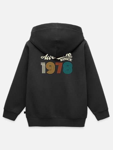 Vintage 1978 verjaardag retro vintage geschenk - Kinder Premium zip hoodie biologisch - zwart