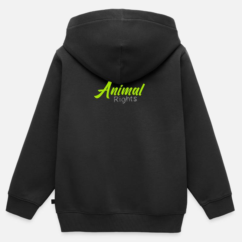 Droits des animaux - Sweat Premium à capuche zippé enfant bio - noir