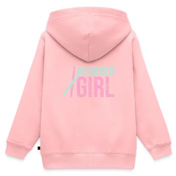 Schlagzeugspieler Girl Schlagzeug - Kinder Premium Organic Zip Hoodie - Rosa - Hinten - AI Model Kid Female (0cm)