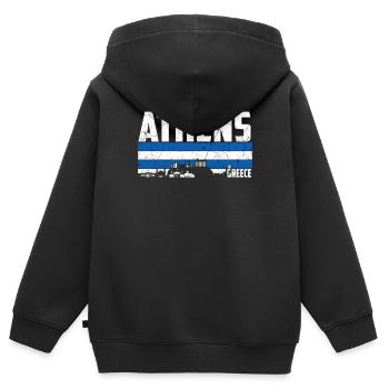 Athen Griechenland Skyline - Kinder Premium Organic Zip Hoodie - Schwarz - Hinten - AI Model Kid Male (0cm)
