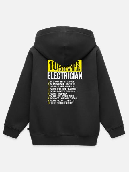Elektriker Elektroniker Elektromeister - Premium børne zip-hættetrøje økologisk - sort