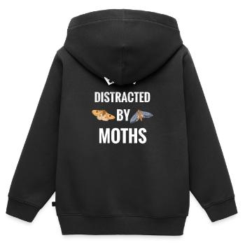 Distrait par les amoureux des mites, les amoureux des insectes - Sweat Premium à capuche zippé enfant bio - noir - Dos - AI Model Kid Male (0cm)