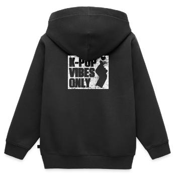 K-pop - Sweat Premium à capuche zippé enfant bio - noir - Dos - AI Model Kid Male (0cm)