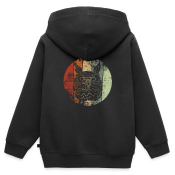 Owl eagle owl vintage - Kids Premium Organic Zip-up Hoodie - black - Back - AI Model Kid Male (0cm)