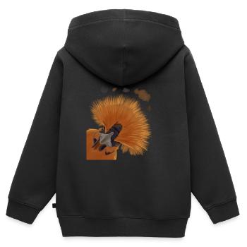 Neugieriges Seidenhuhn - Kinder Premium Organic Zip Hoodie - Schwarz - Hinten - AI Model Kid Male (0cm)