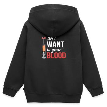 Donneur de sang Infirmière Docteur - Sweat Premium à capuche zippé enfant bio - noir - Dos - AI Model Kid Male (0cm)