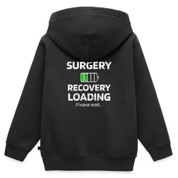 Cadeau de récupération de chirurgie de la hanche hanche artificielle - Sweat Premium à capuche zippé enfant bio - noir - Dos - AI Model Kid Male (0cm)